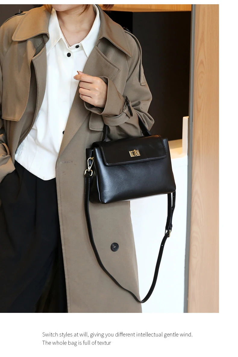 Women Cowhide Genuine Leather Tote Bag