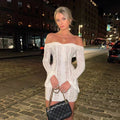 Lace Slim Mini Dress for Women Off The Shoulder - Norellé