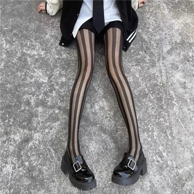 Striped Thigh High Stockings Pantyhoses