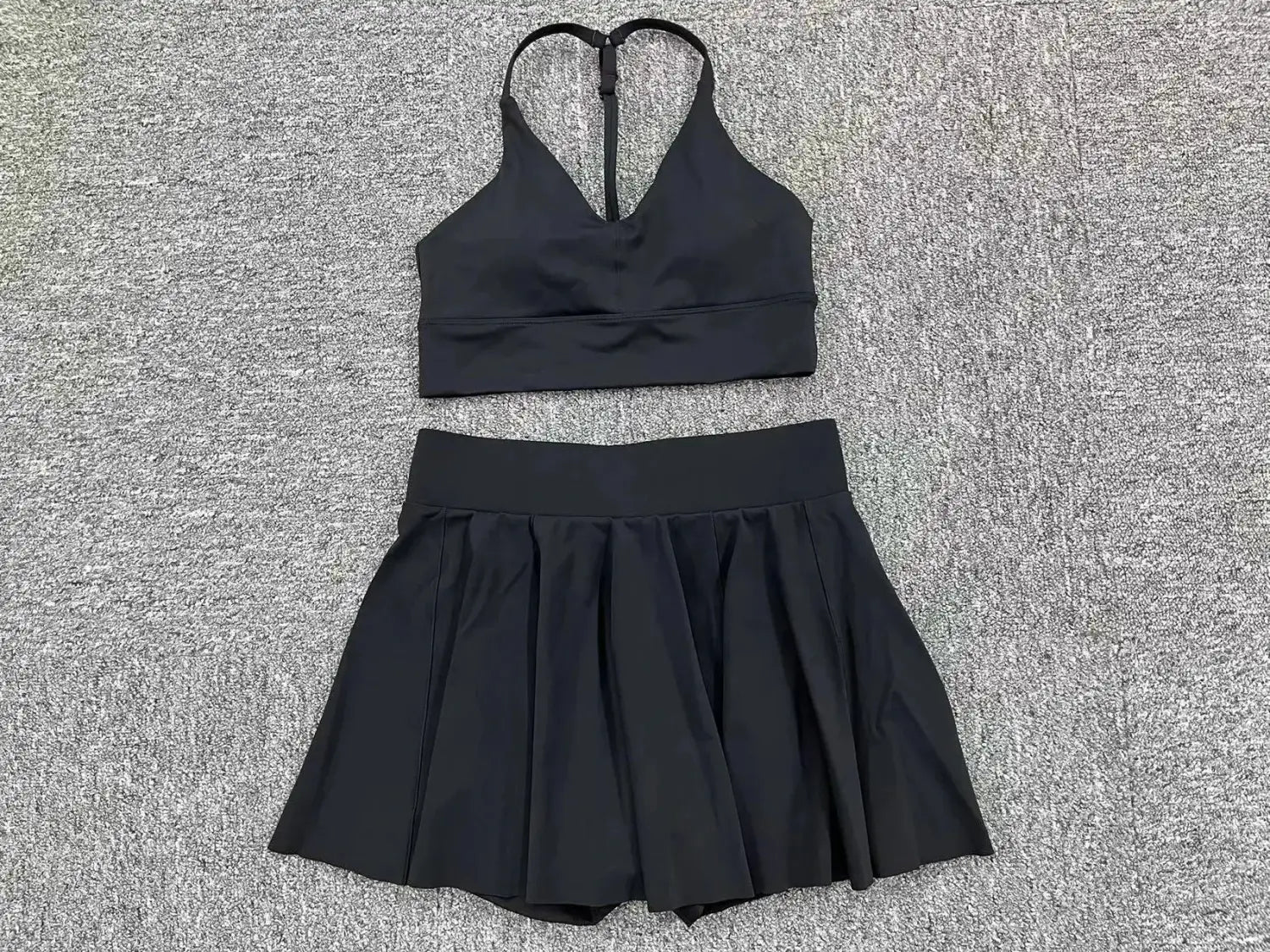 Yoga Set Casual Outdoor Bra Tennis Short Skirt