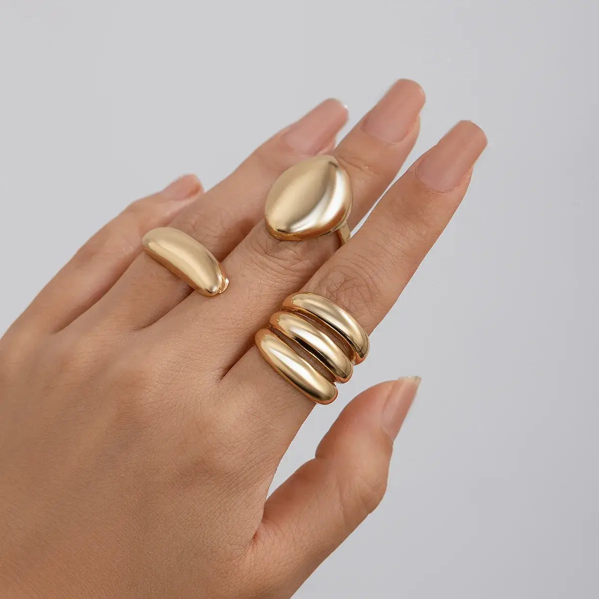3pcs/set Metal Rings For Women