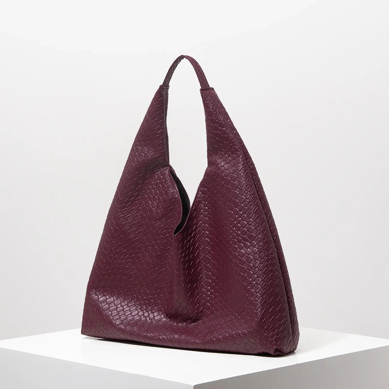 Retro Artificial Leather Woven Pattern Shoulder Bag