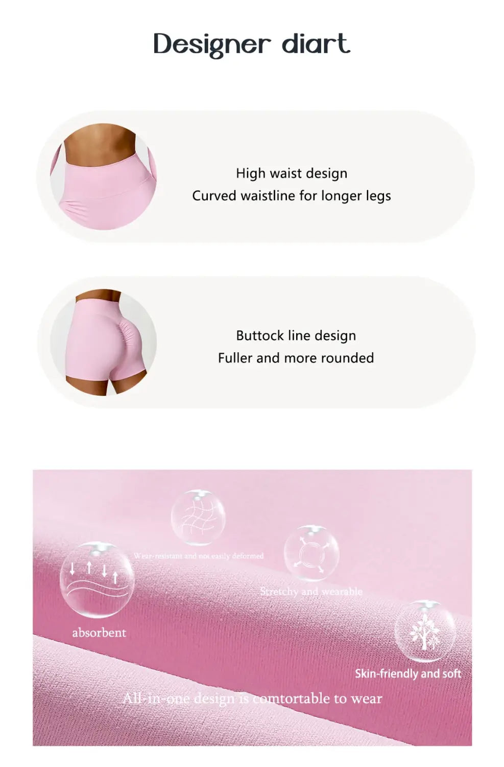 Fitness Shorts Buttock Lift Scrunch Yoga