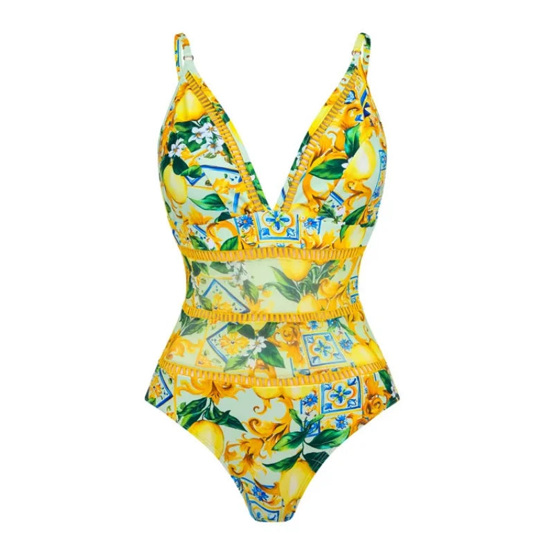 Women's V-Neck Floral Swimsuit - Norellé