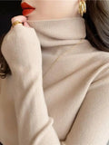 Basic Slim soft solid color turtleneck Sweater - Norellé