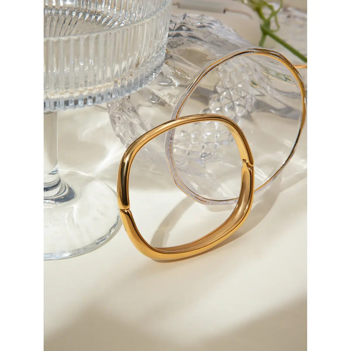 Waterproof Stainless Steel Metal Wide Cuff Bracelet