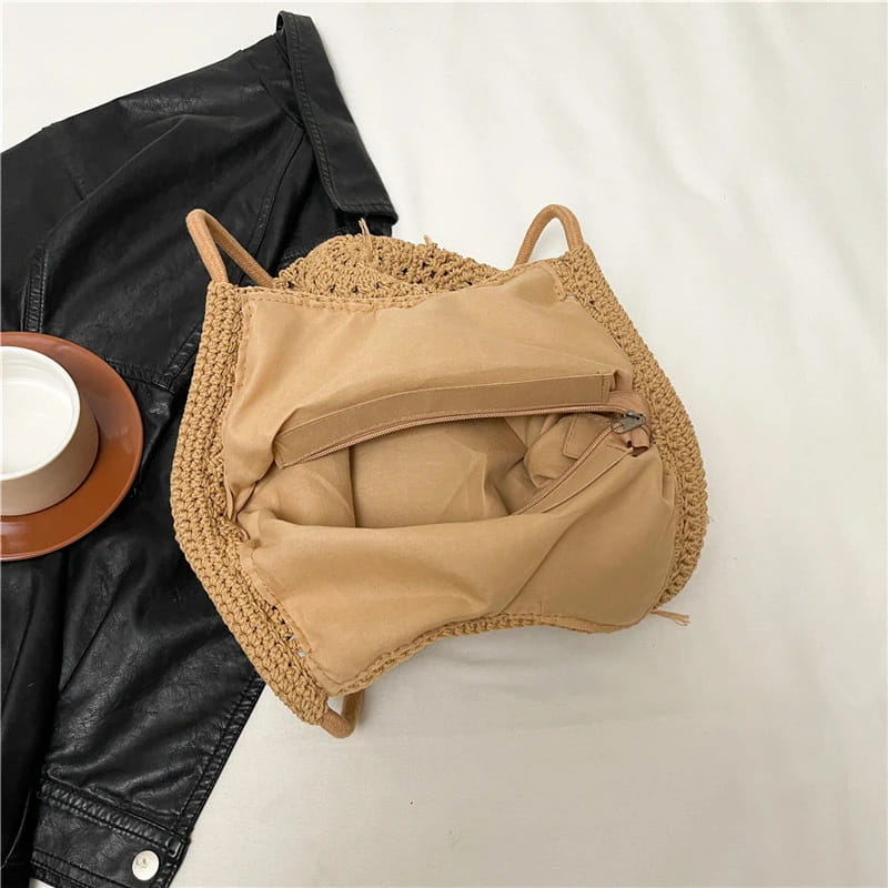 Weave Handbag Large Capacity Shoulder Bag Hollow out Tote