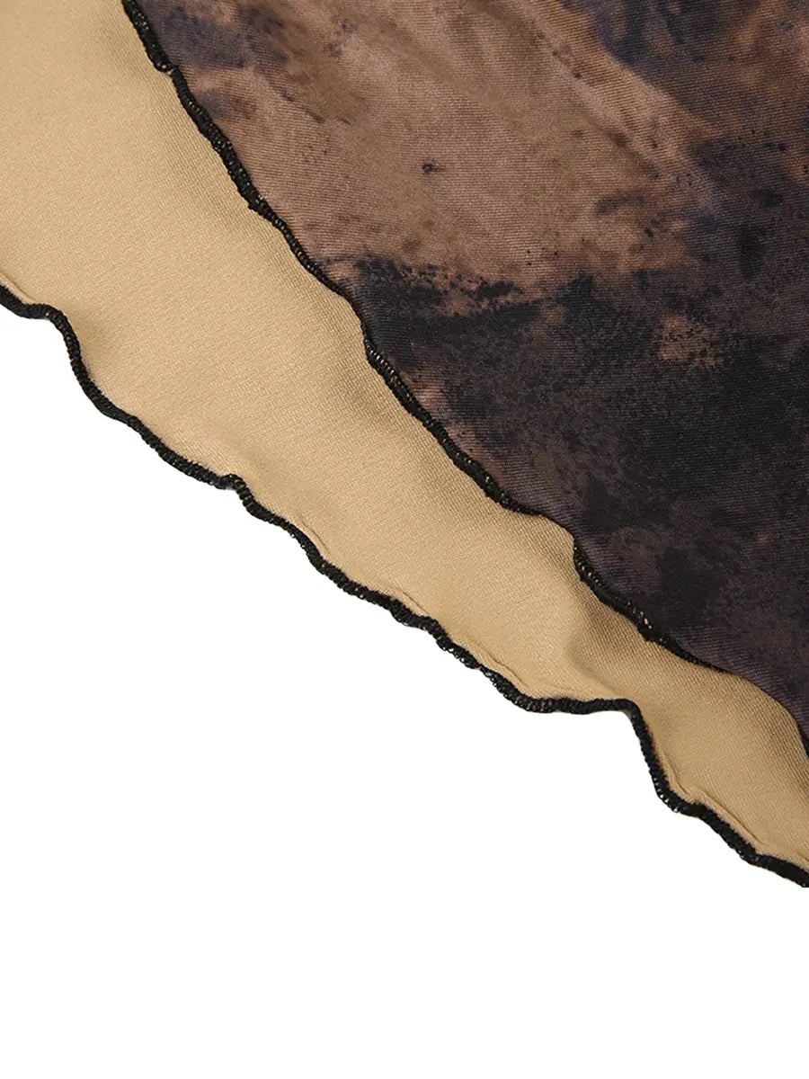 Women’s Midi Skirt Low Waist High Split Vintage