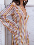 Women Deep V Neck Casual Bohemian Maxi Dress - Norellé