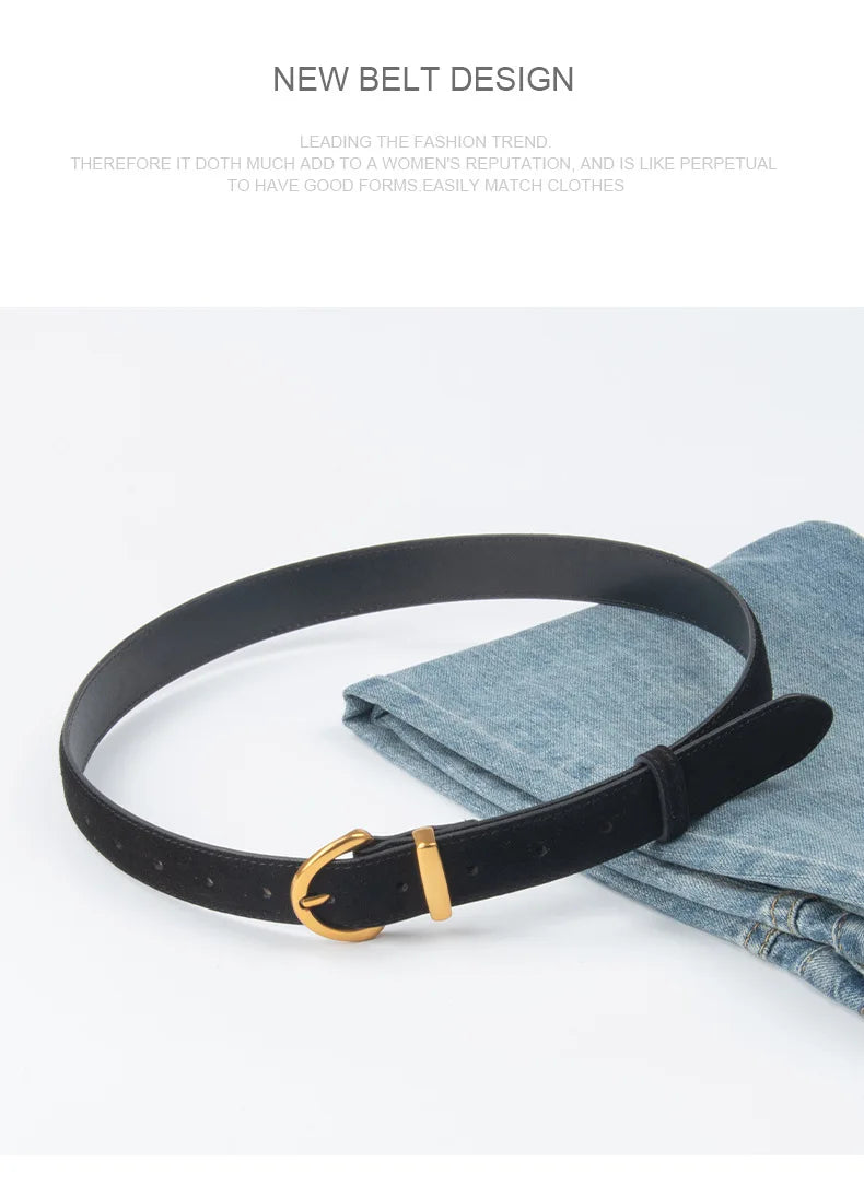 Women Suede Leather Belt