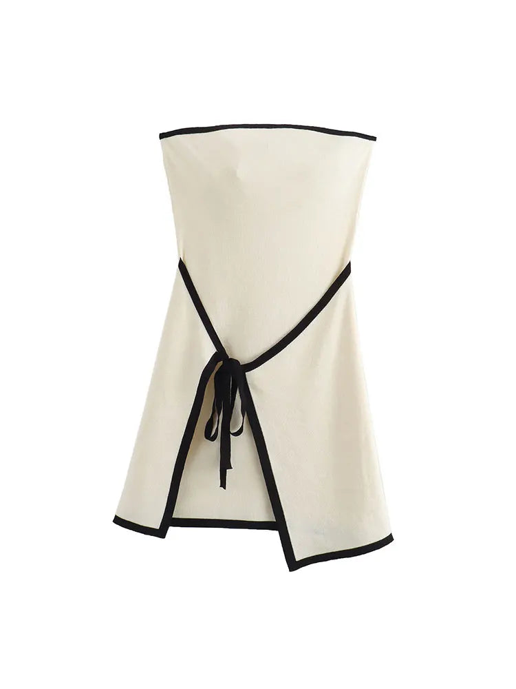 Women Contrasting  Knitted Mini Dresses - Norellé
