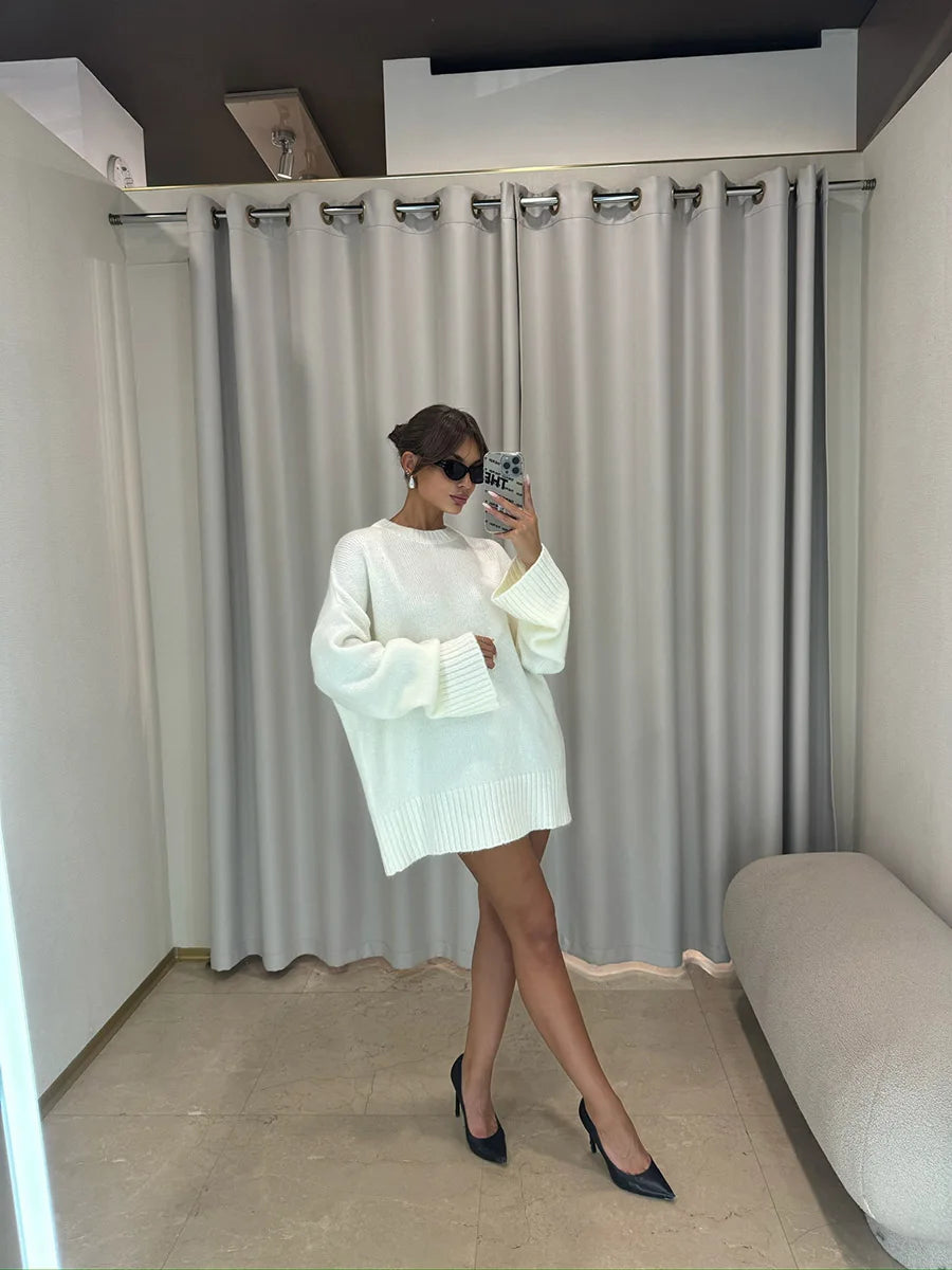 Women’s Crew Neck Vintage Oversize Trendy Sweater