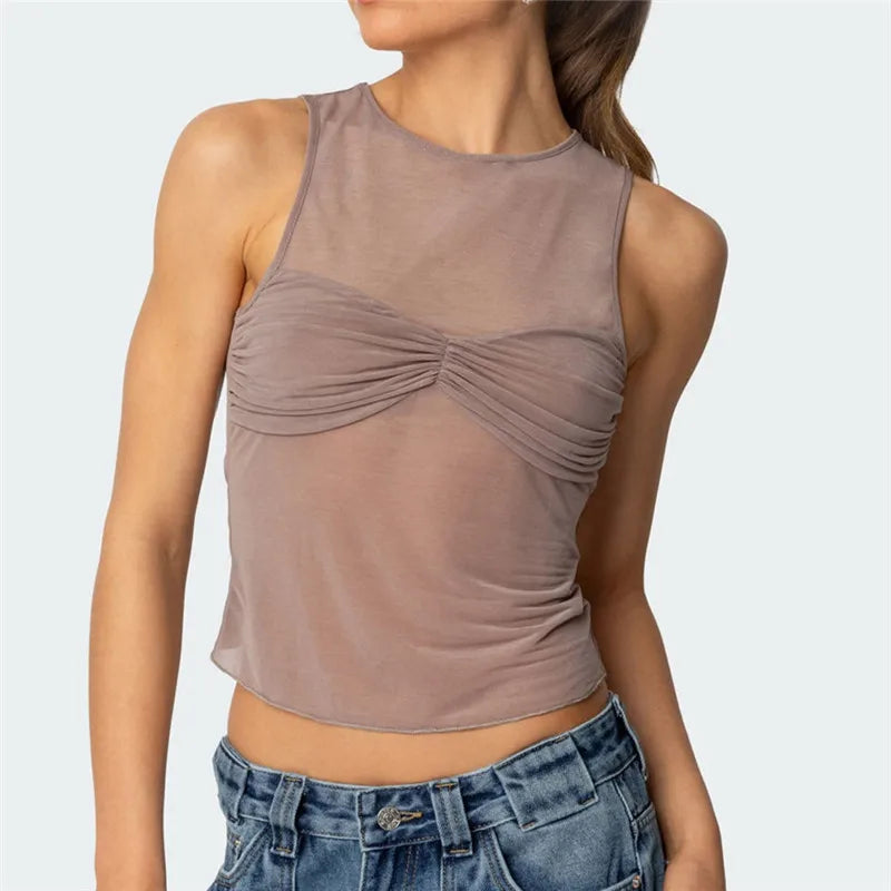 Women Sheer Mesh Tank Top