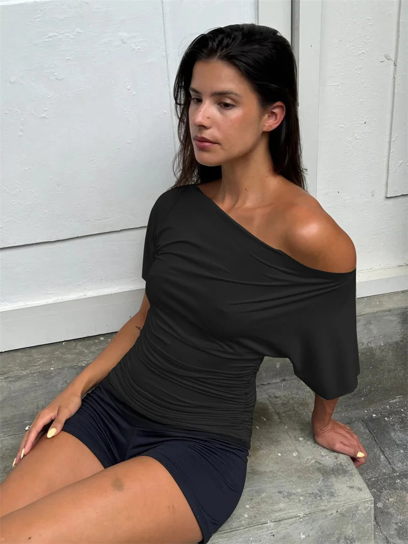 Shoulder T-shirt Tops For Women