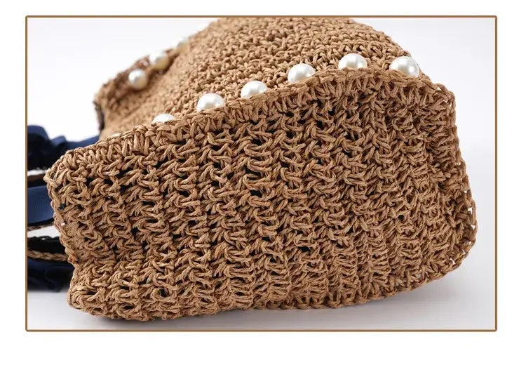 Pearls Straw Bags for Women