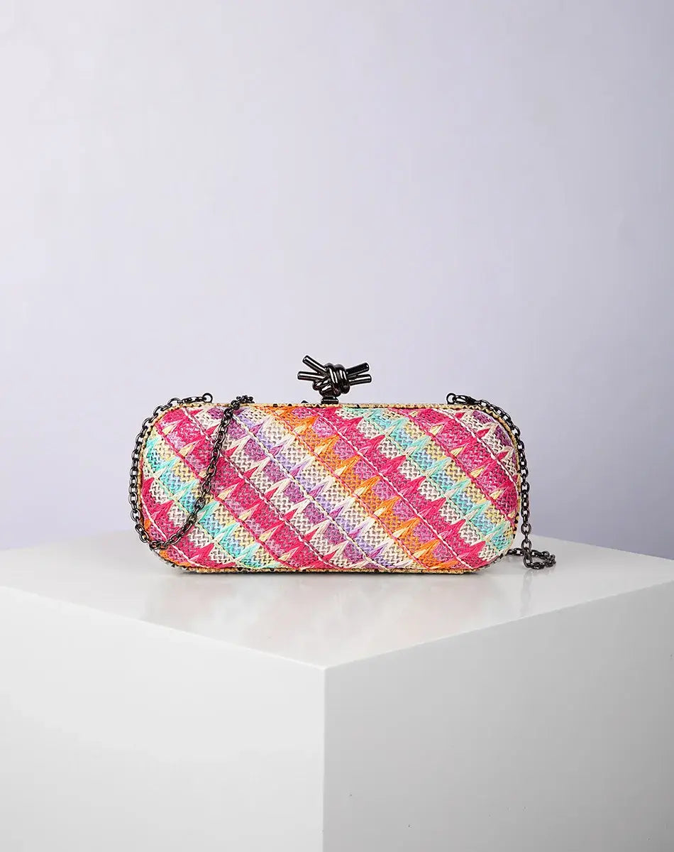 Women’s Straw Style Colorful Woven Clutch Bags