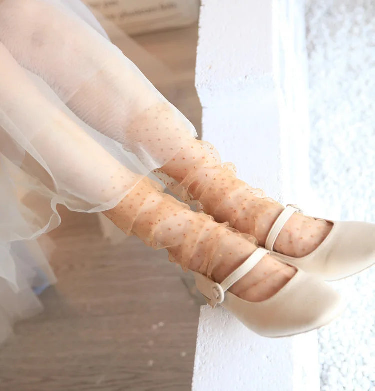 Dot Lace Socks Women Transparent Mesh Ankle