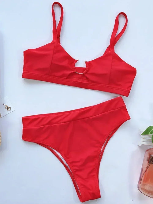 Snake Printed Female Swimsuit High Waist Bikini Women Swimwear - Norellé