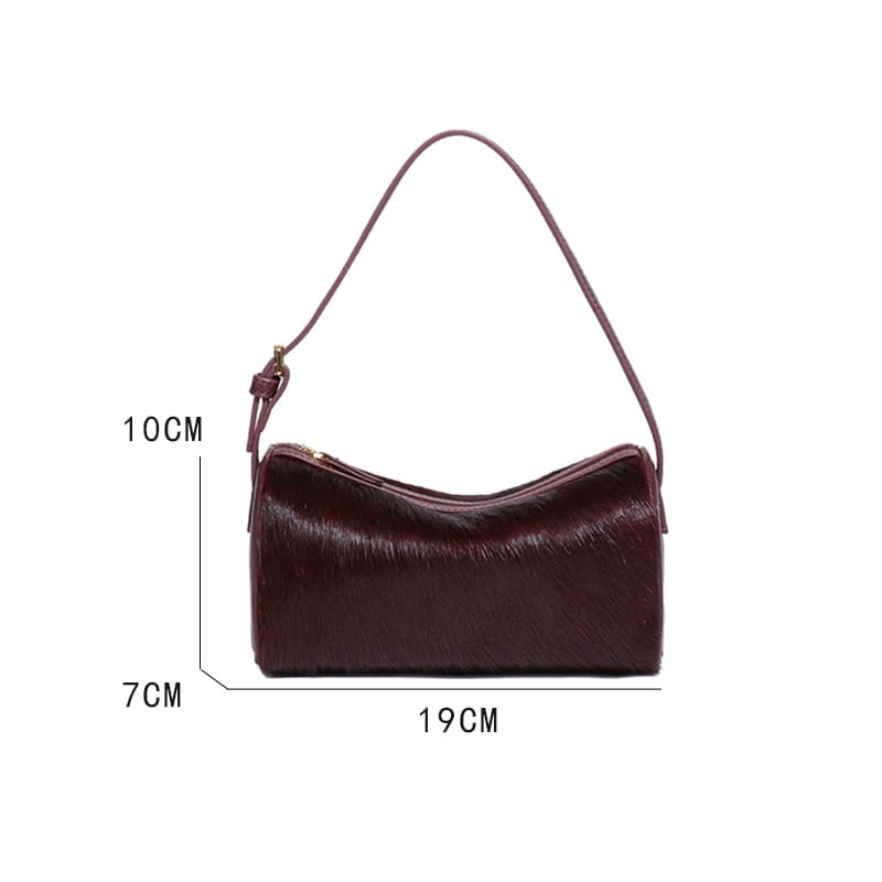 Genuine Leather Horsehair Underarm Bags For Women