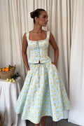 Summer Floral Print 2 Piece Dress Set - Norellé