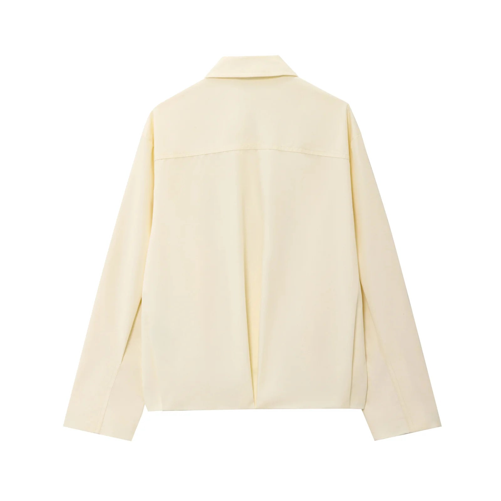 Women’s Jacket with Simple and Versatile Zipper Collar Long Sleeve