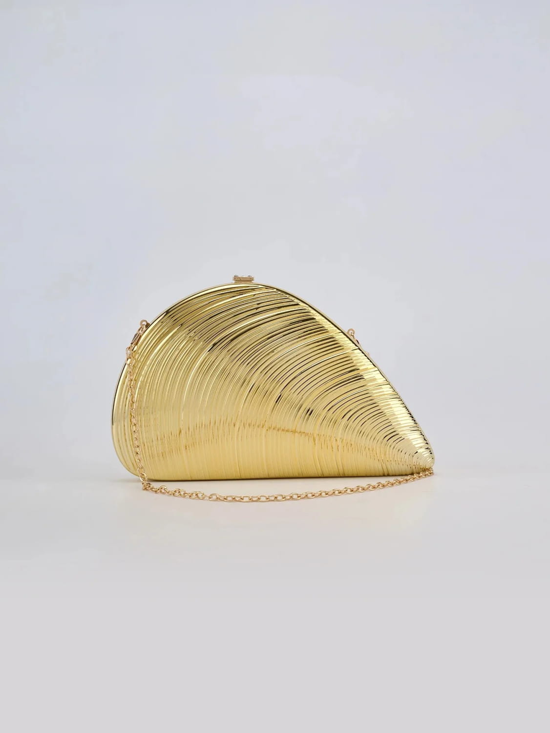 Retro Golden Silver Metal Large Shell Acrylic Bag