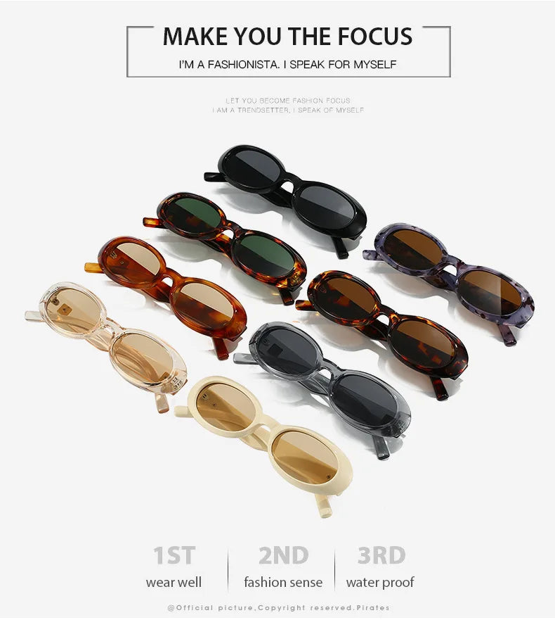 Classic Small Oval Sunglasses for Women