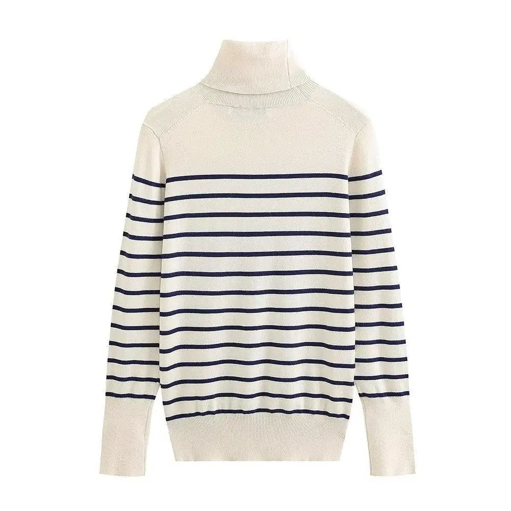 Women’s Cropped Basic Turtleneck Sweater Long Sleeves with Buttons