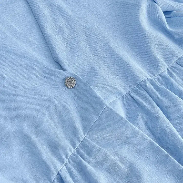 Women Pant Set Suits Cotton Solid Outfits V-neck