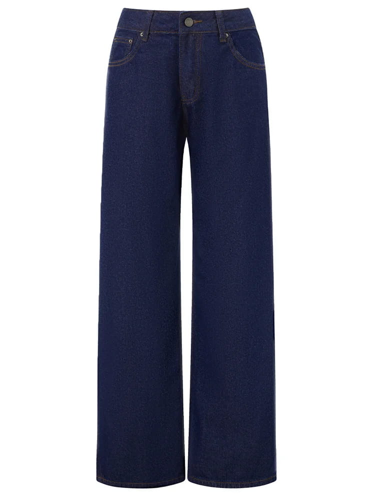 Women Wide Leg Boyfriend Jeans