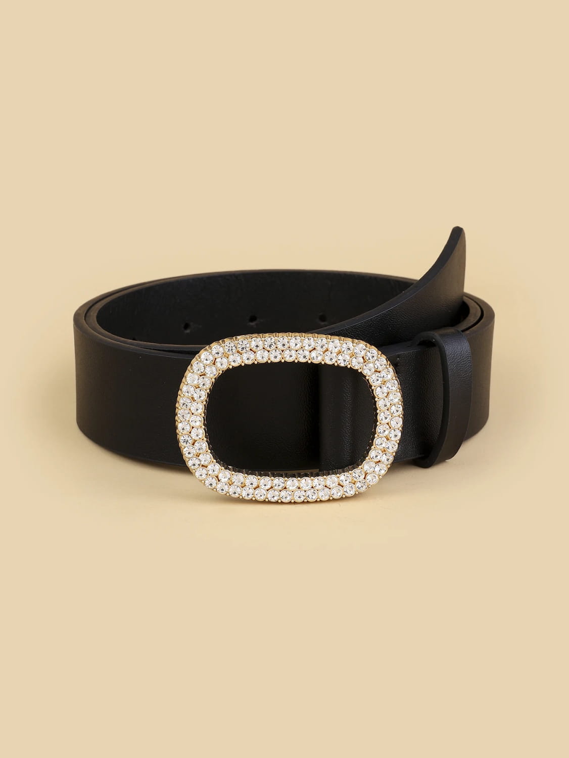 Women’s Oval Diamond Buckle Head Belt