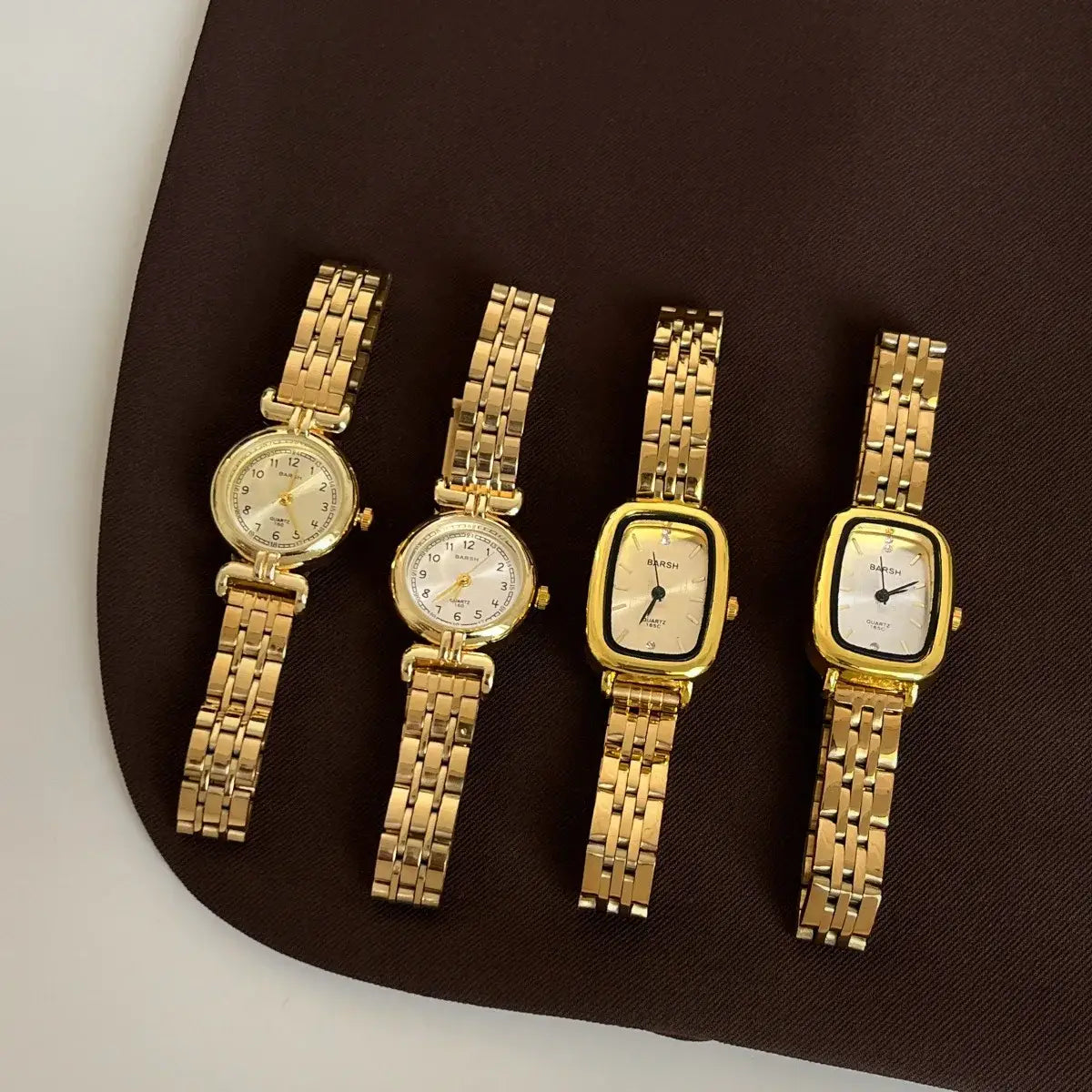 Vintage Gold Watch for Women Stainless Steel Strap