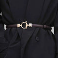 Thin Retro Gold Buckle Adjustable Women Belt