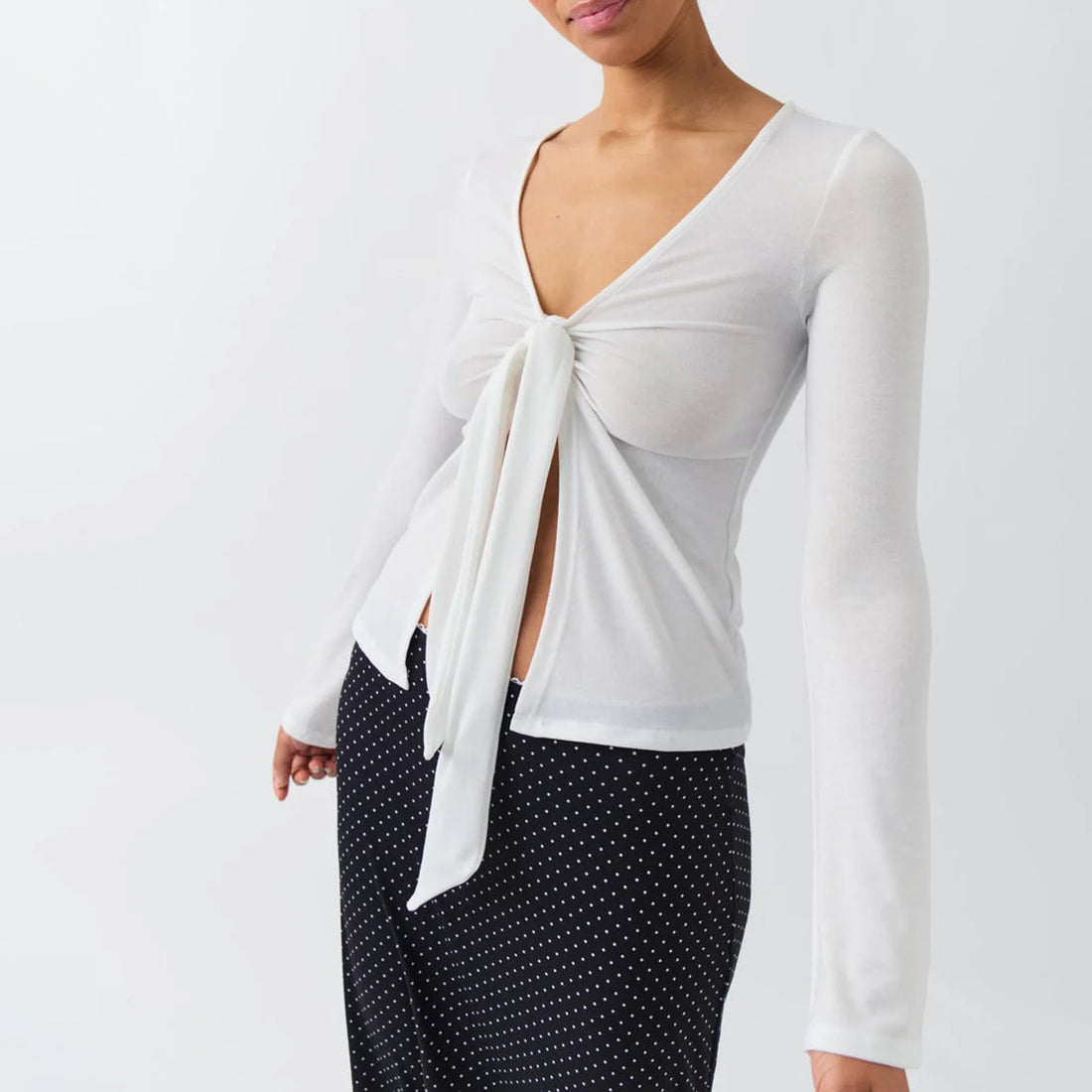 Women Tie Up Shirts Long Sleeve