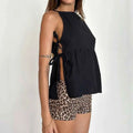 Tank Tops Clothes Women Round Neck Sleeveless Backless T Shirts