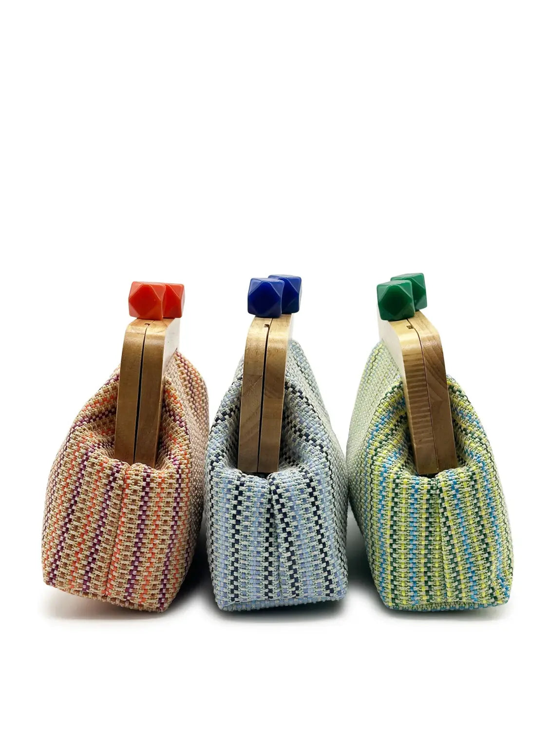 Colorful Striped PP Straw Clucth Bag for Women