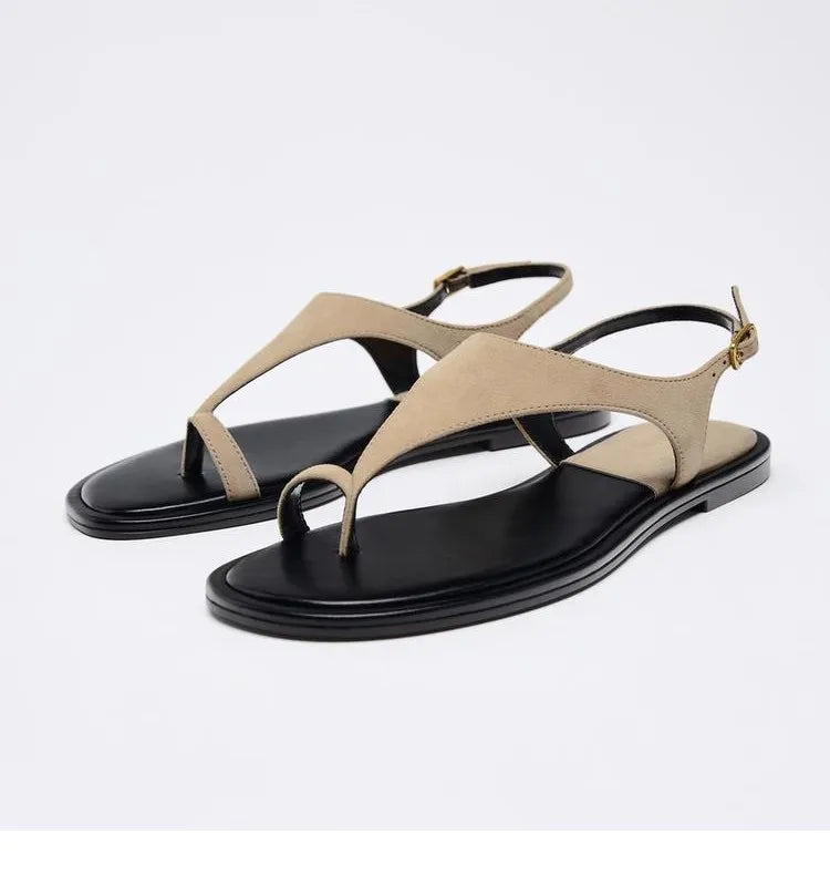 Flat Bottom Buckle Strap Women’s Sandals
