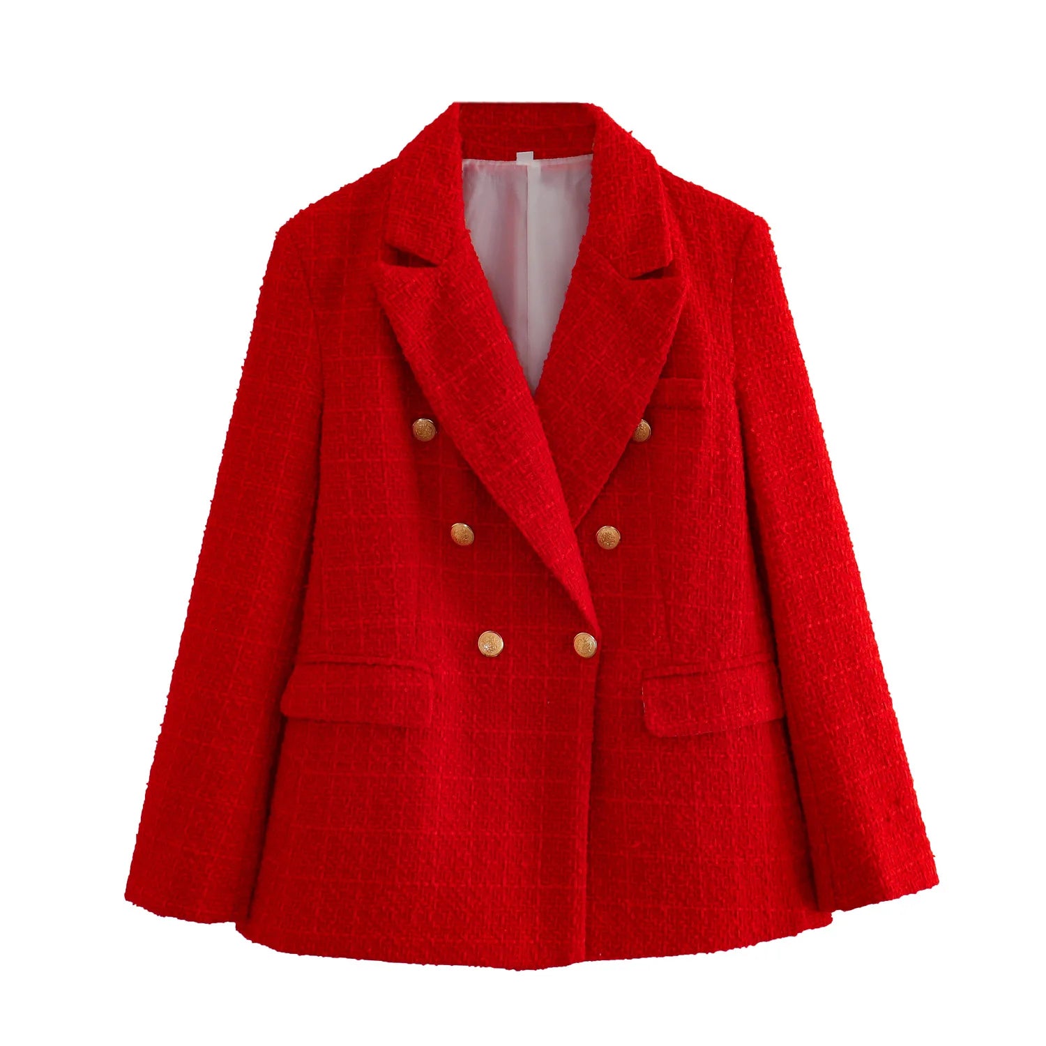 Women's Clothing Style Fashionable Versatile Texture Double breasted Mid length Suit Coat - Norellé