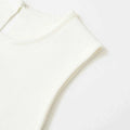 Women Bow Tie Knit Vest Slim Fit Round Neck Sleeveless Hidden Button Short Top
