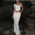 Strapless Long Dress Two Piece Fashion Elegant Solid Sleeveless Top Tight Long Dress Set - Norellé