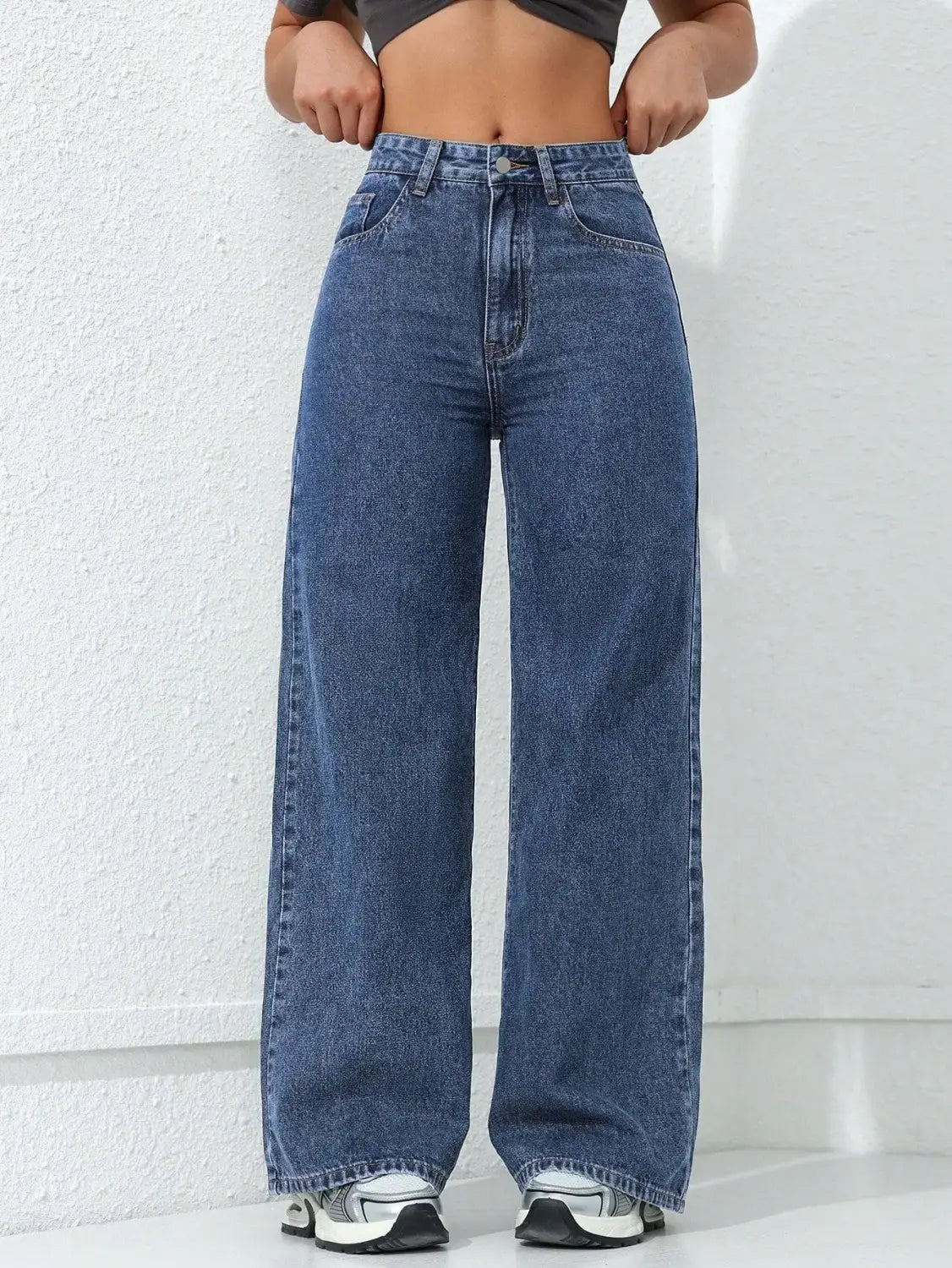 Wide Leg Pants Jeans Women Vintage Denims High Waist