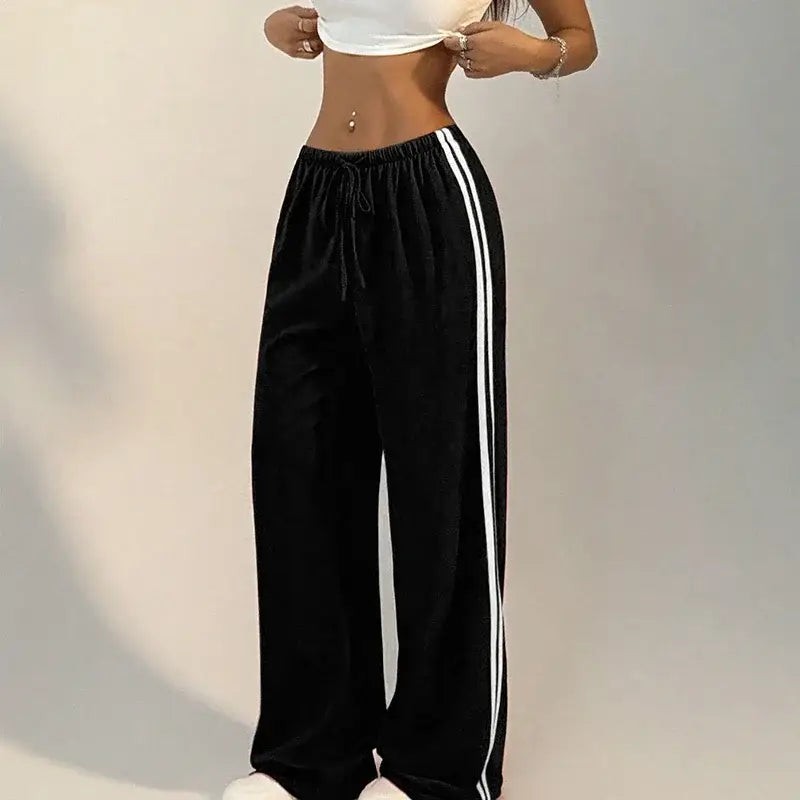 Women’s Pants Streetwear Basic Straight Loose Casual Slim Trousers