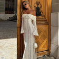 White Off The Shoulder Bodycon Dress - Norellé