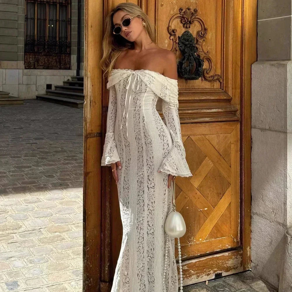 White Off The Shoulder Bodycon Dress - Norellé