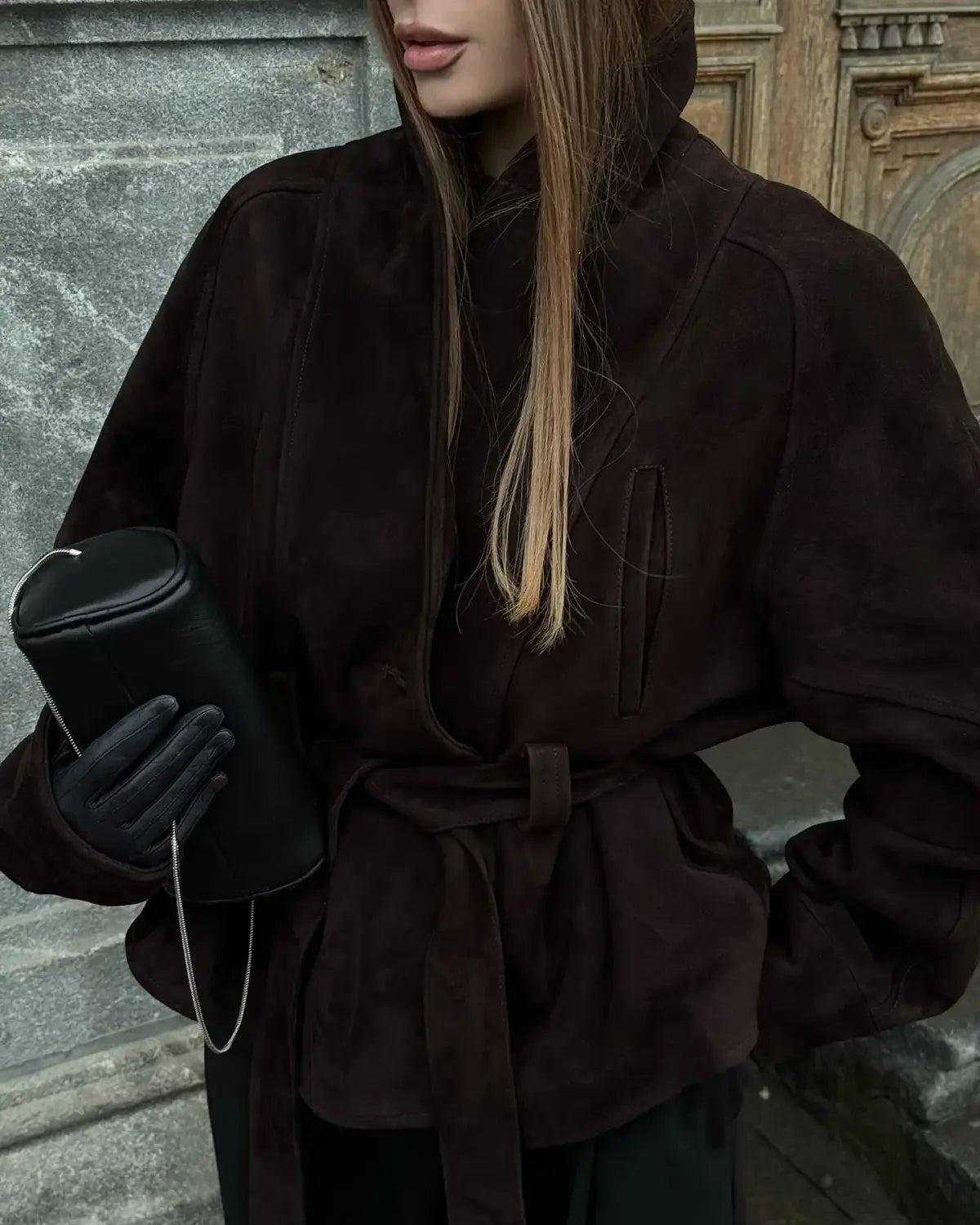 Brown Suede Leather Jackets Women