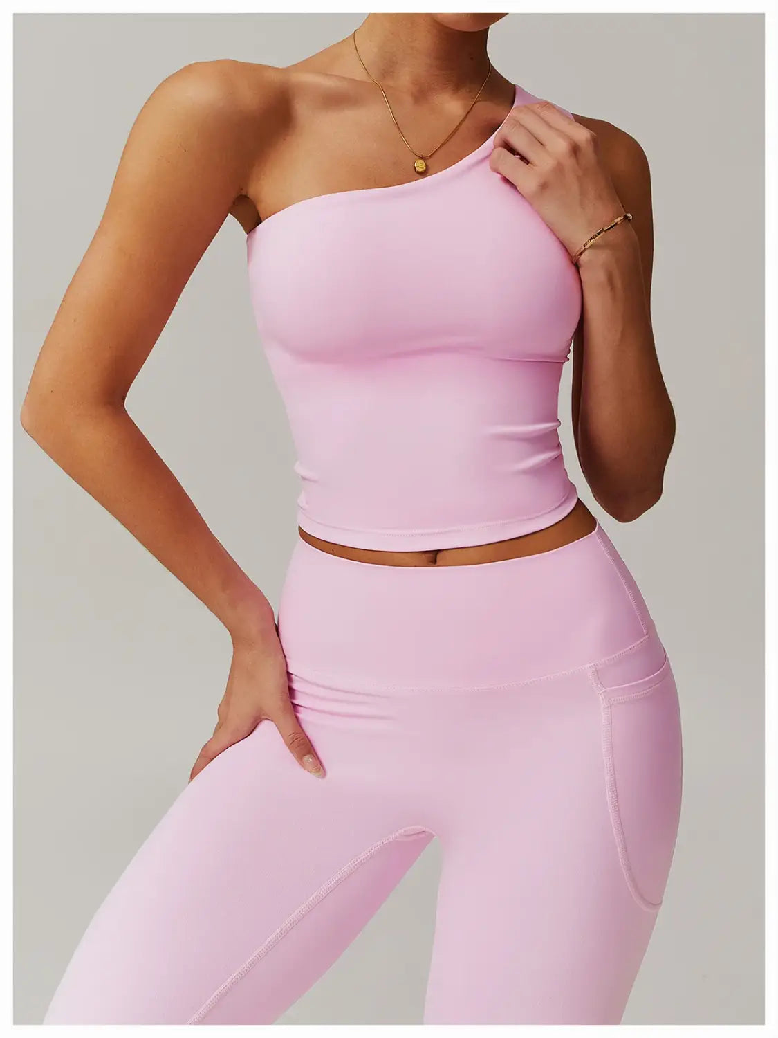 One shoulder vest Push-up Sports Bra