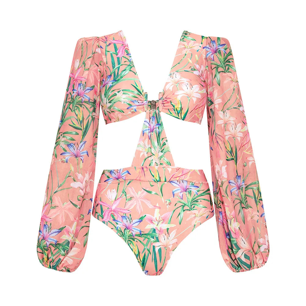 Women's V-Neck Floral Swimsuit - Norellé