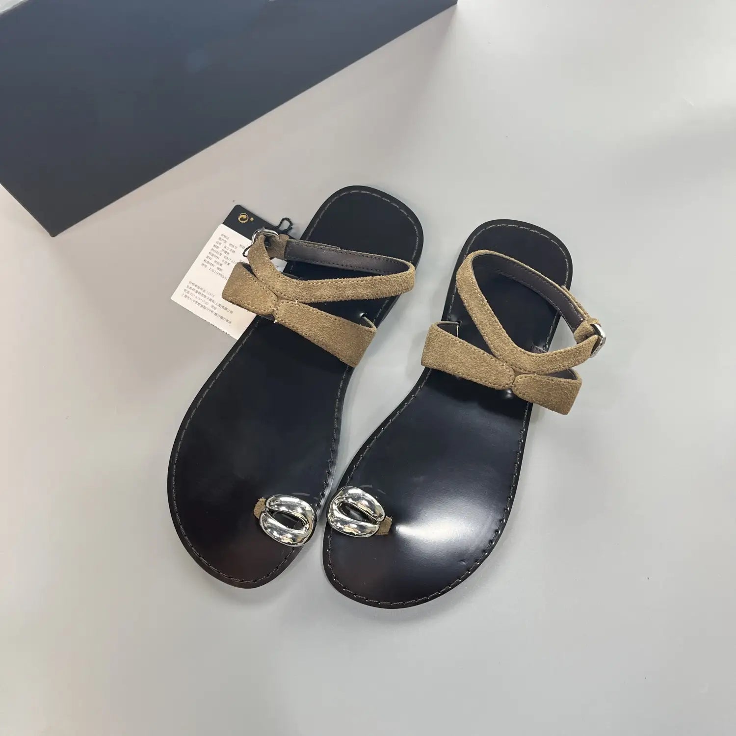 Cross-Strap Sandals with Top-Grain Leather
