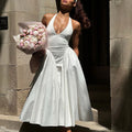 Backless Deep V Spliced Long Dress - Norellé