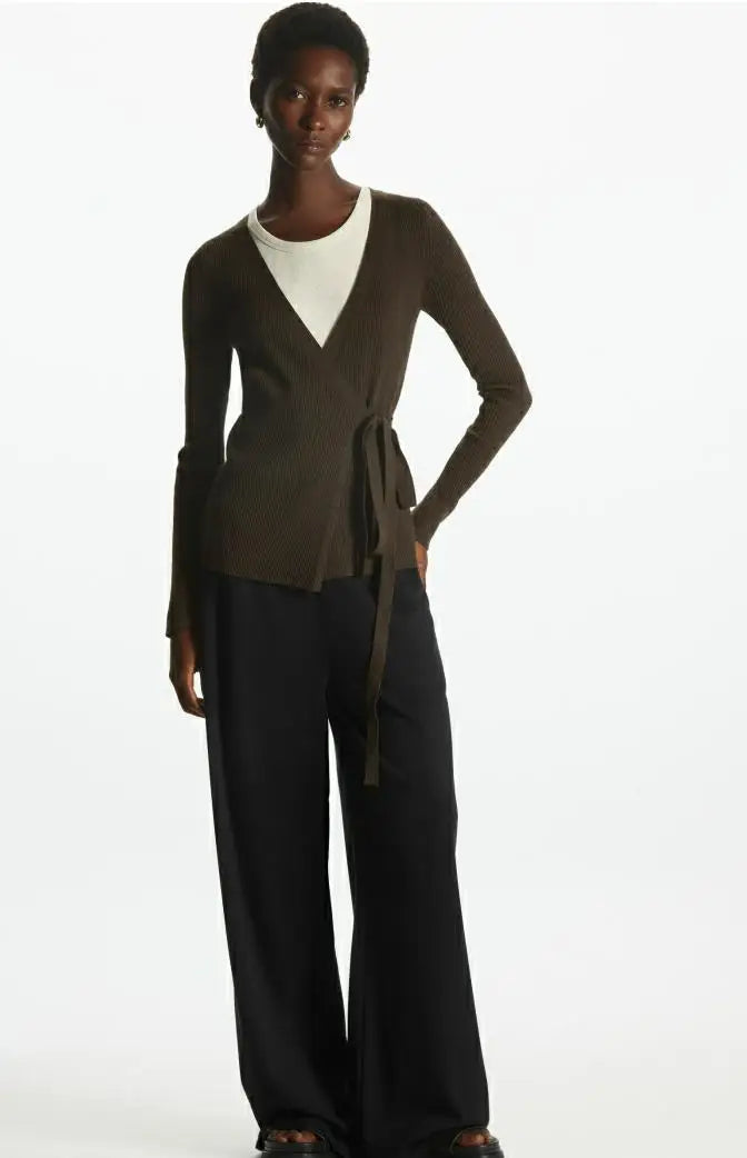 Women’s Casual Wool Blend Tie Wrap Cardigan